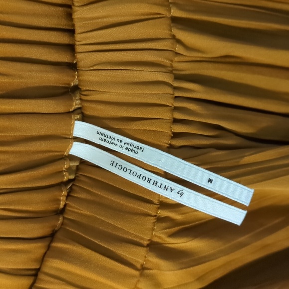 Anthropologie Golden Midi Silk Skirt - Picture 2 of 5